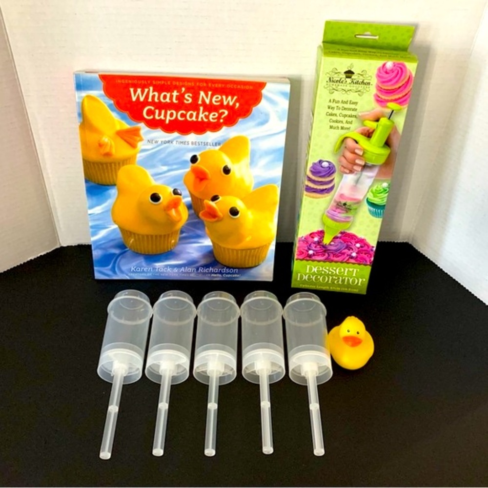 Cupcake Bakeware "What's New" Book#1 w/ Push-Up Cake Poppers & Dessert Decorator